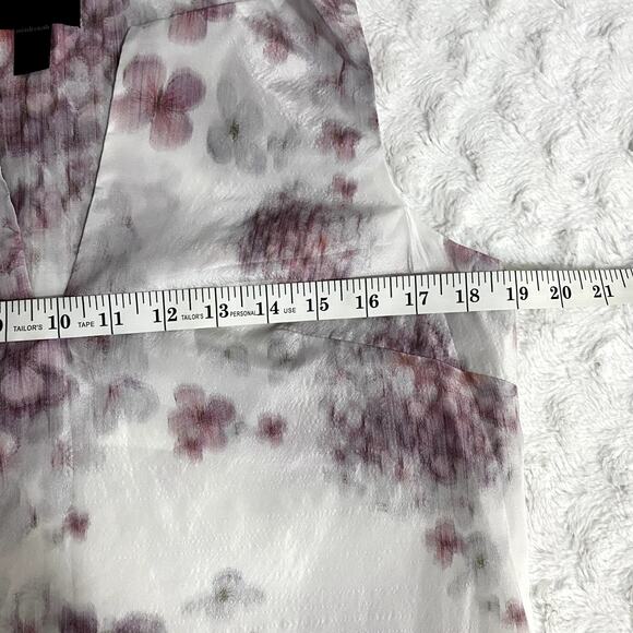 Roberto Cavalli Class White Purple Floral Split Neck Sleeveless Shift Dress 8 - Picture 8 of 10